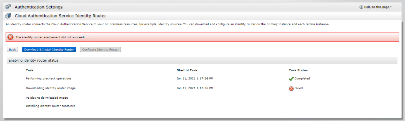 Downloading identity router image failure