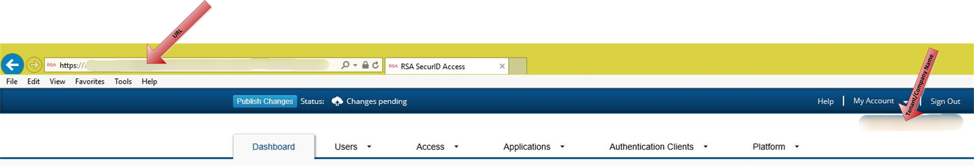 RSA Cloud Administration Console
