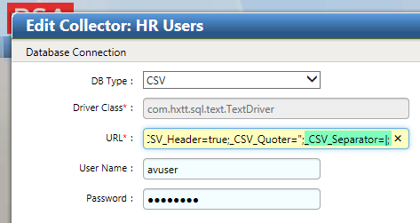 IDC Configuration for CSV with pipe separator