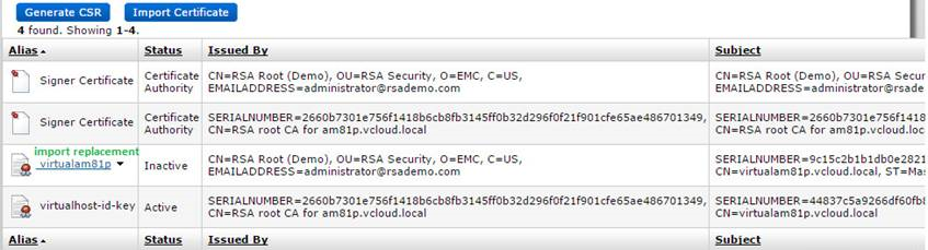 Inactive replacement Cert