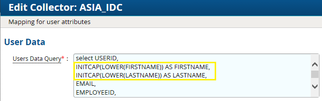 Identity Data Collection User Query with workaround