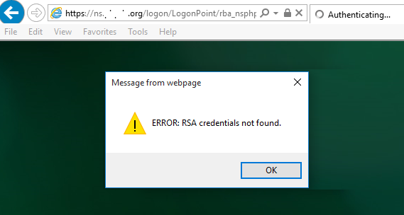 Citrix_RSA_Cred_Not_Found