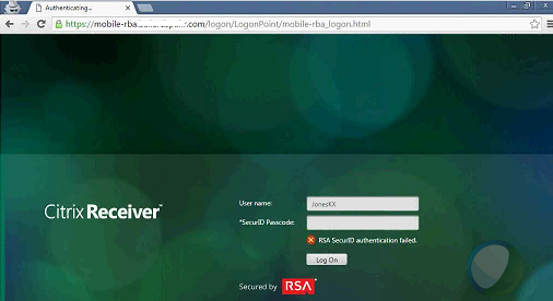 Citrix Logon Fails -> PassCode