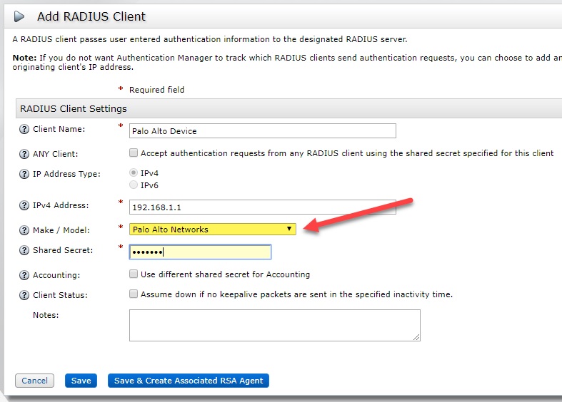 Adding a Palo Alto RADIUS dictionary to RSA RADIUS for RSA Authentication Manager 8.x RSA