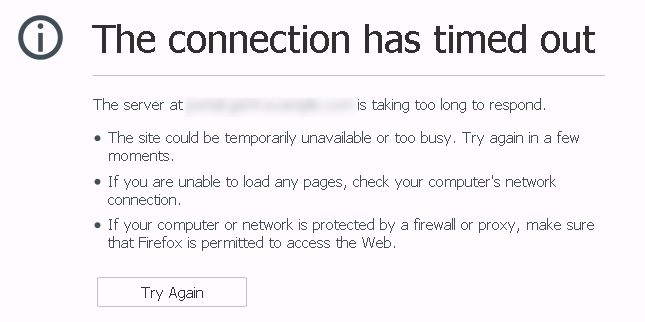 Mozilla Firefox time out