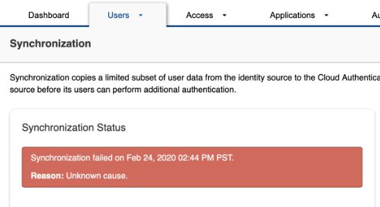 Synchronization status