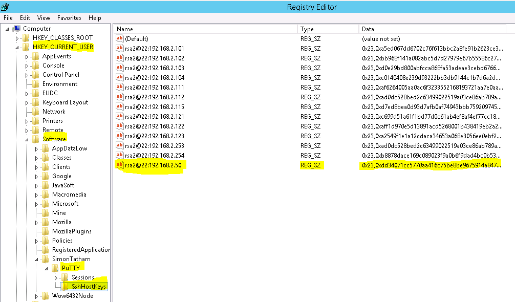 Clearing PuTTY's Cache Of Host Finger Prints On Windows OS Event