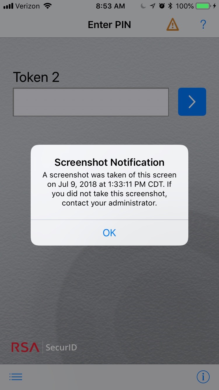 Warning message on ios