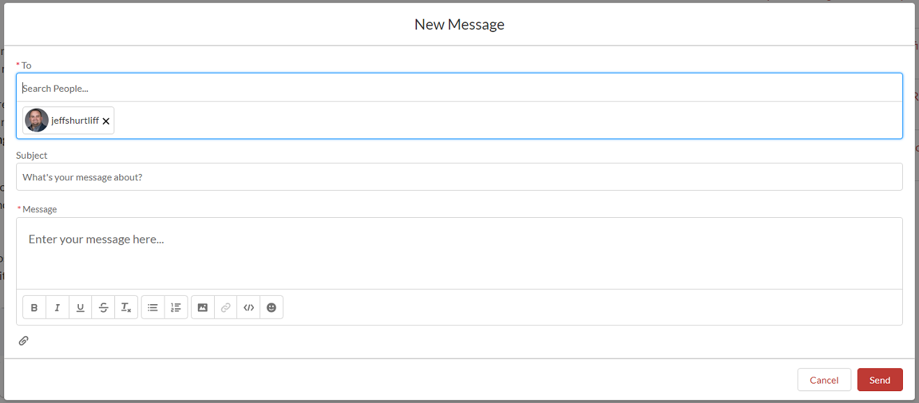 Image showcasing message box appearance after hover image