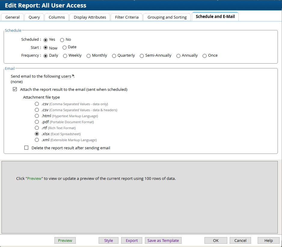 XLSX Excel Spreadsheet option