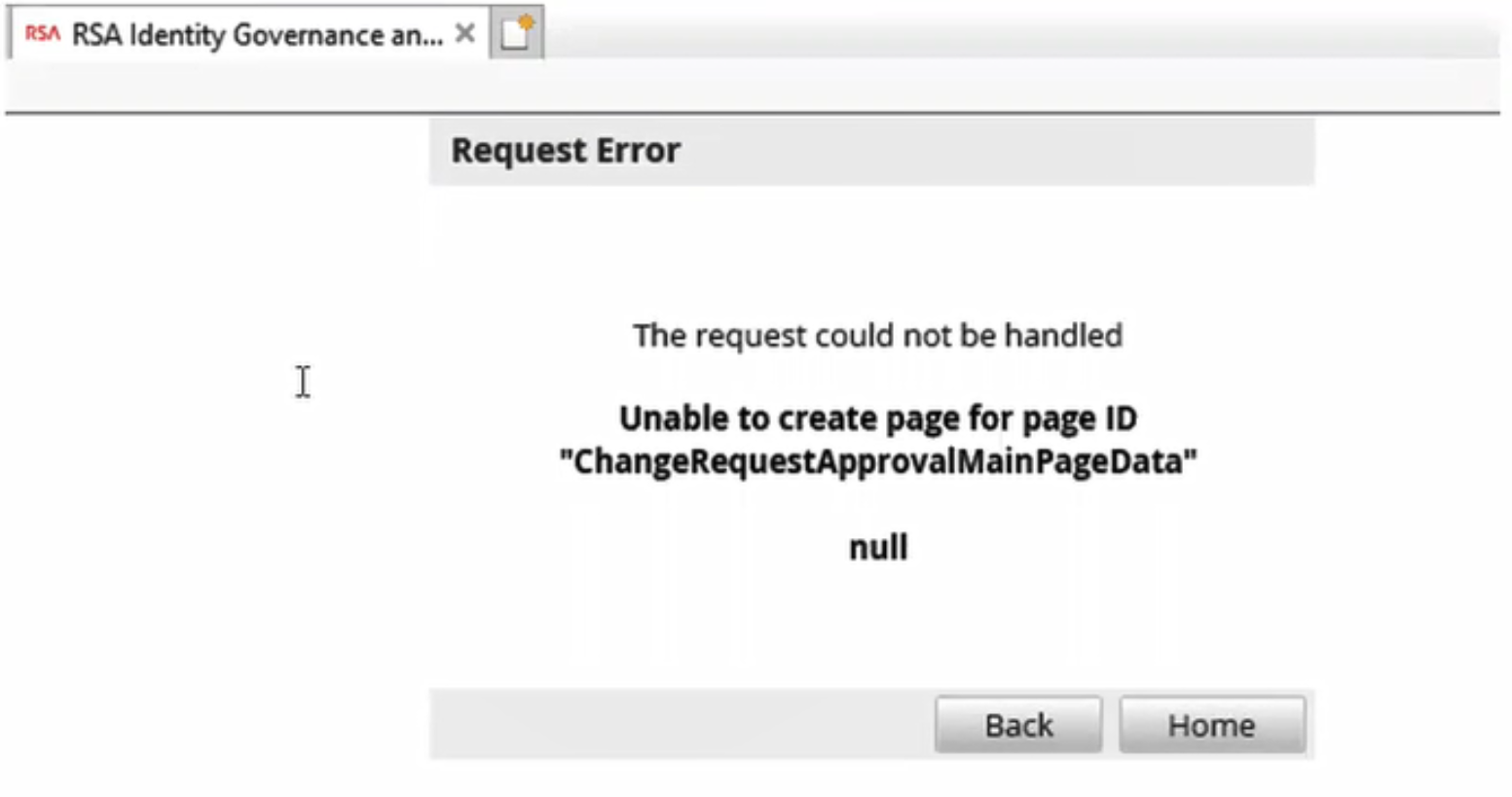 Request could not be handled