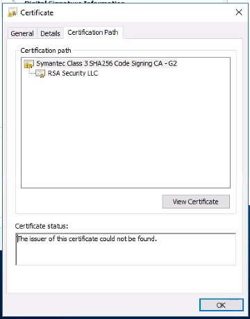 Missing Root Certificate