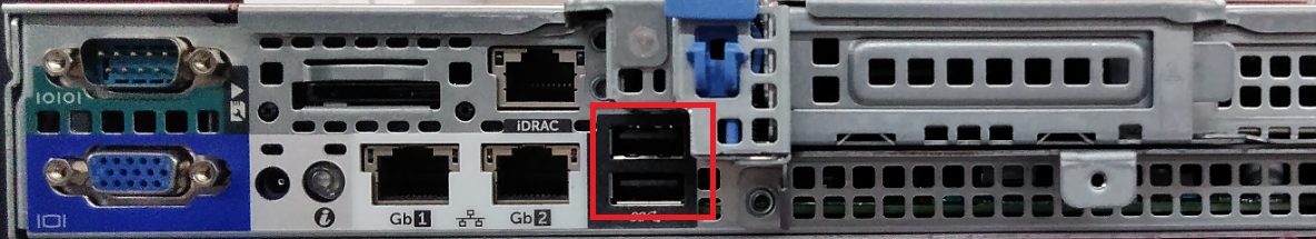 RSA SecurID Hardware Appliance Model 130 based on the Dell PowerEdge R230 rear panel