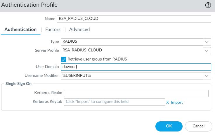 Palo Alto NGFW 10.1.7 - RADIUS Configuration for Cloud Authentication ...