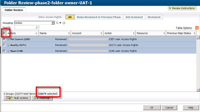 Tick "Actions" checkbox to select all