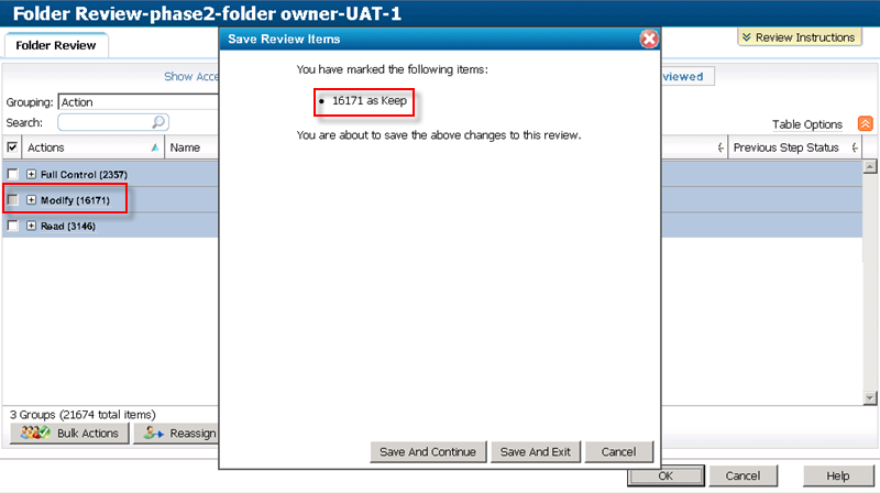 Save the Review Items