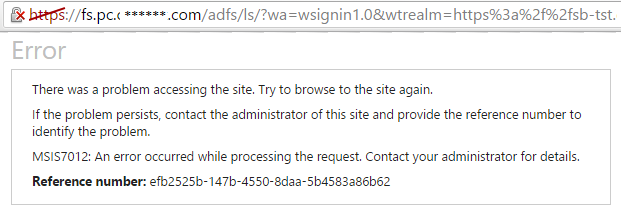 Error accessing site