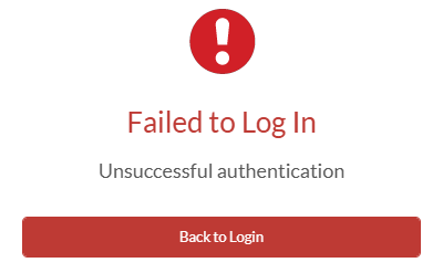 The Failed to Log In error message