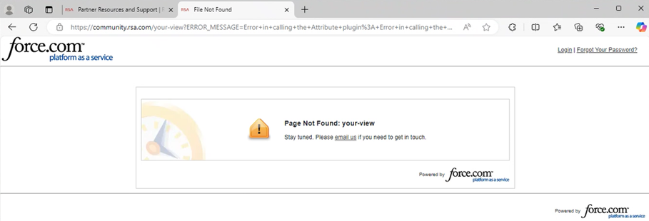 Screenshot of the Page Not Found error message