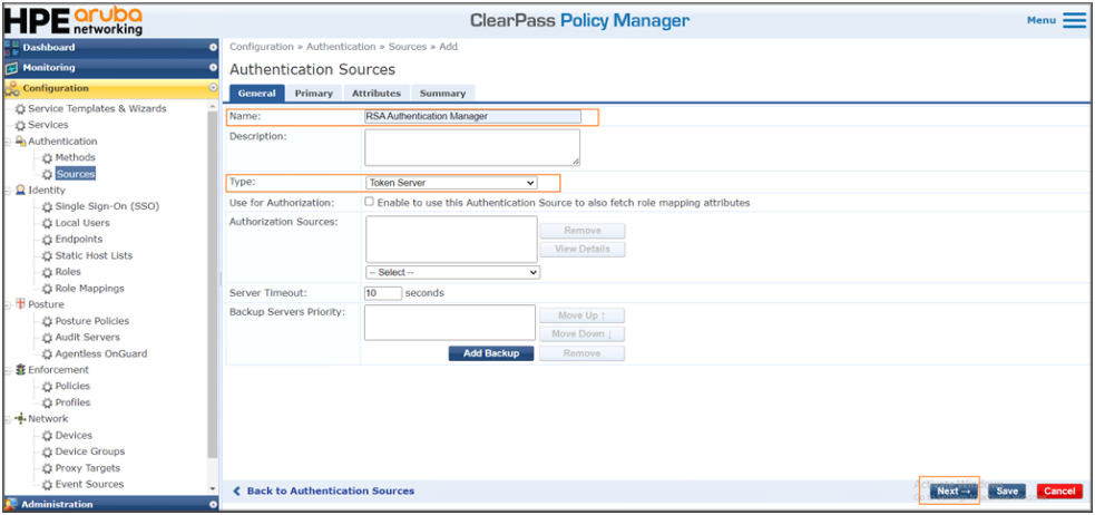 HPE Aruba ClearPass - RADIUS Configuration with Authentication Manager ...