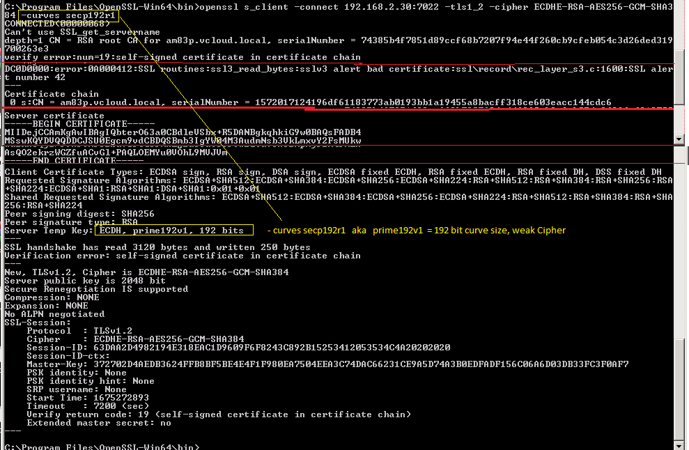 192 bits curve accepted