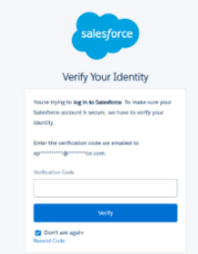 Salesforce device activation email verification example