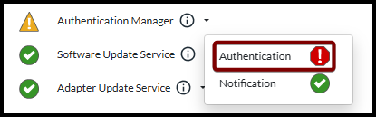 Authentication Manager authentication connection status