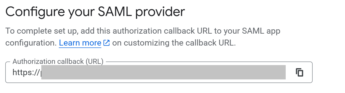 Google Cloud Identity Platform authorization callback URL